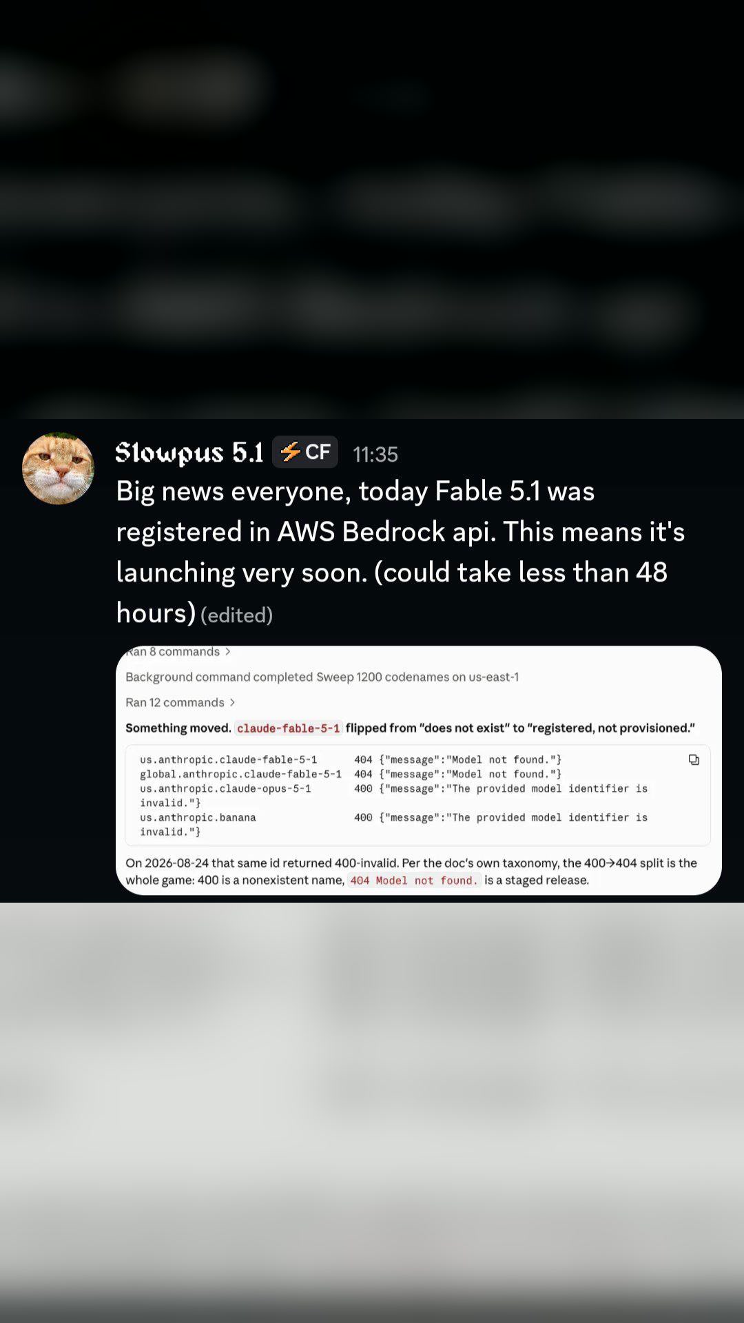 Fable 5.1 is now registered in the AWS Bedrock API, so the release is probably getting really close.